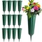 12 Pack Memorial Flower Vase Plastic Cemetery Vases with Spikes Cemetery Decorations for Grave Decorations for Cemetery Vases for Flowers Plastic Vases for Flowers Cemetery Flowers for Grave Vase